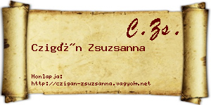 Czigán Zsuzsanna névjegykártya